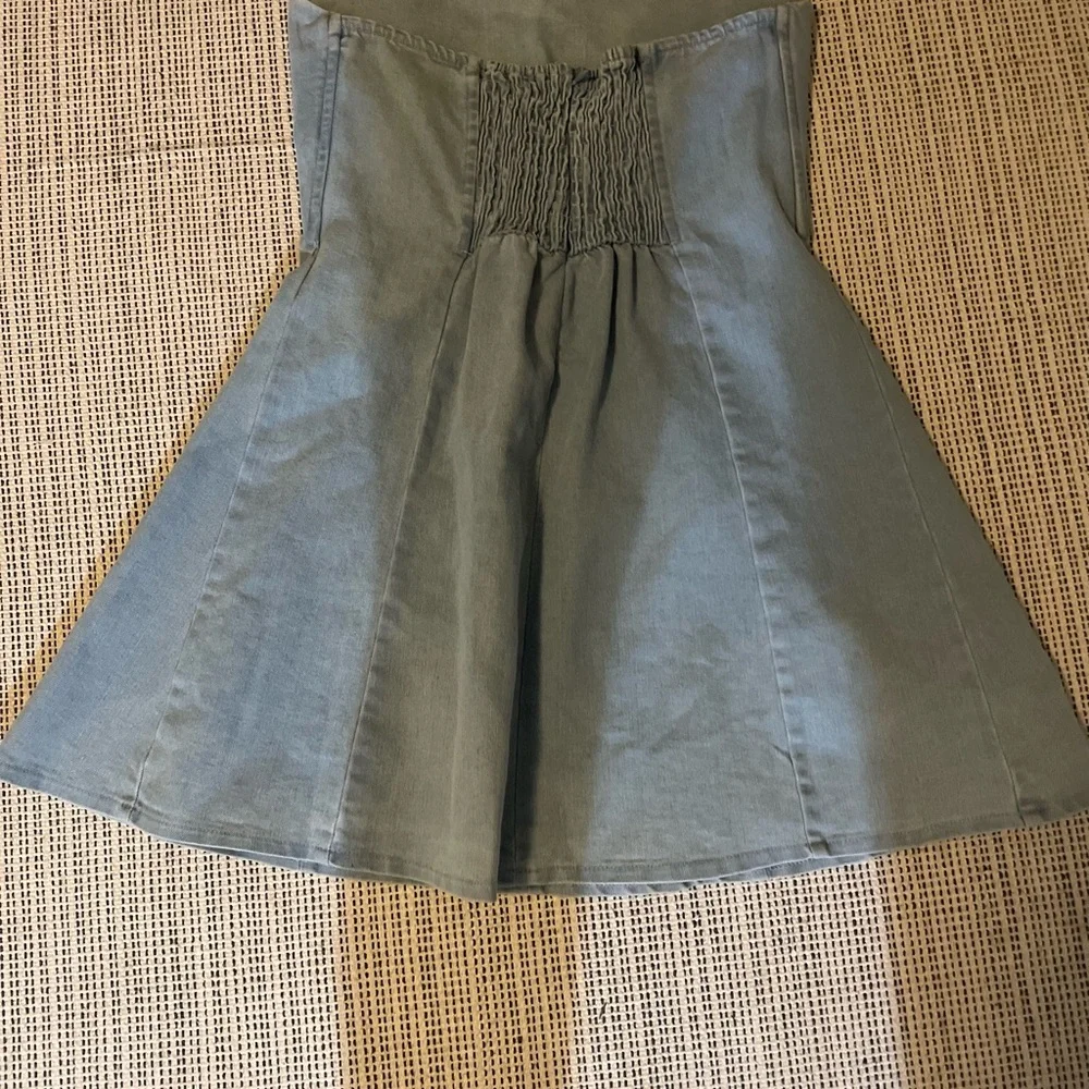 Lulu's Strapless Light Blue Dress - Picture 3 of 4